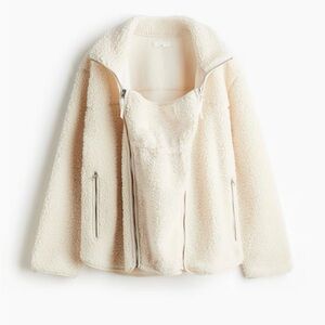 H&M Cream babywearing Sherpa jacket for moms